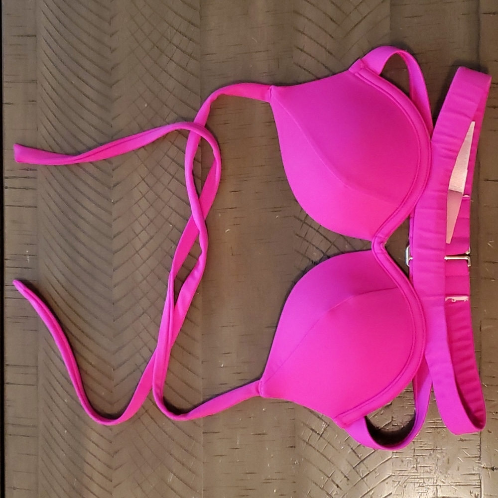 VS Neon Pink Padded Bikini Top 32A